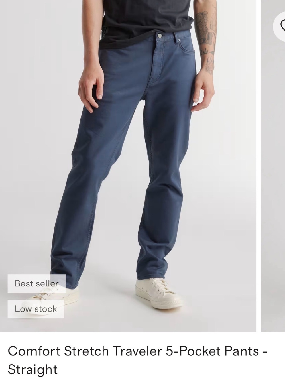 *QUINCE* Comfort Stretch Traveler 5-Pocket Pants - blue